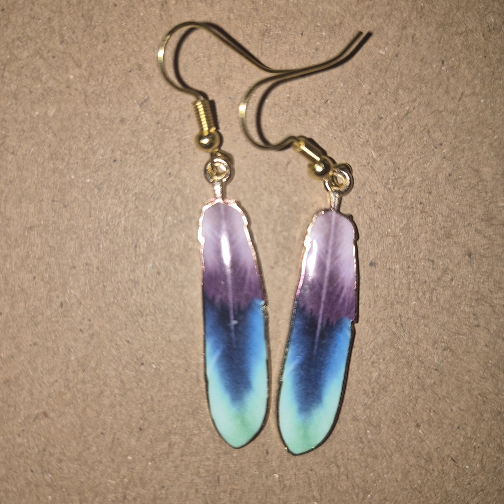 Elegant Multicolor Feather Earrings